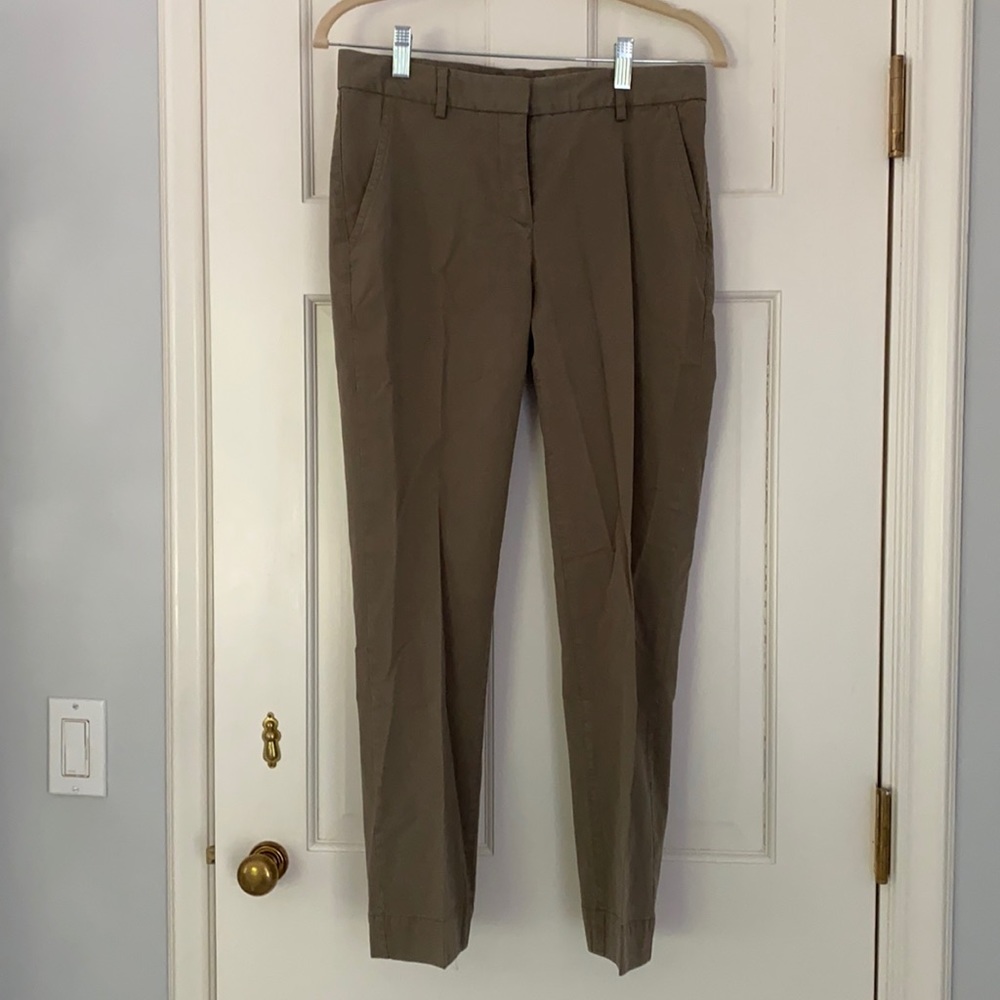 Theory Green Cotton Trousers